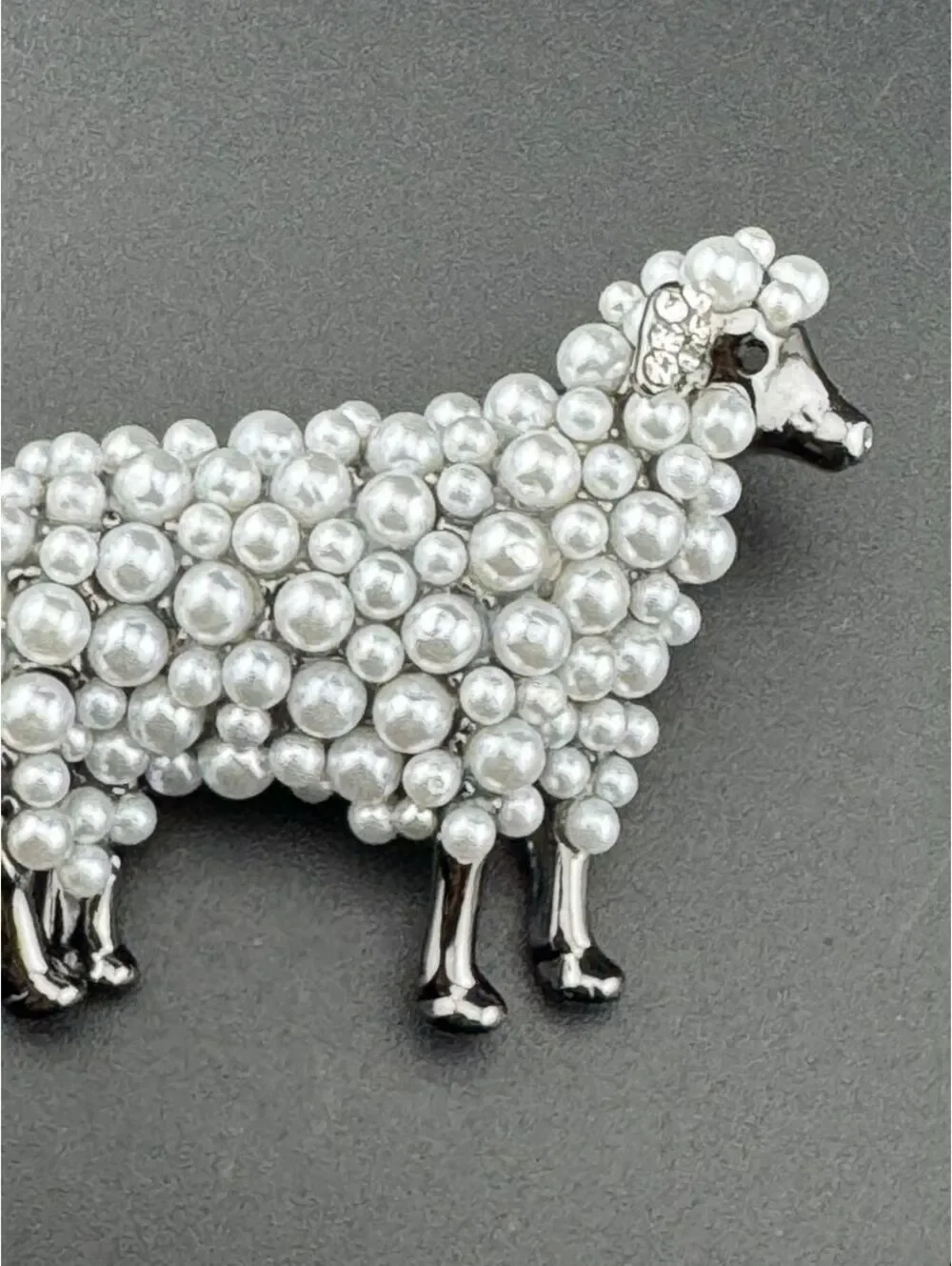 Sheep Brooch with Faux Pearl Embellishments #2